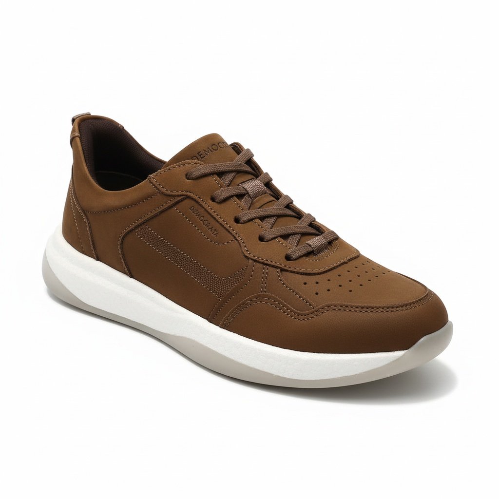 Democrata Tenis Casual Castanho Camurca Masculino Casual