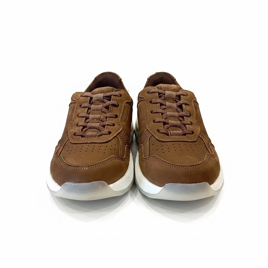Democrata Tenis Casual Castanho Camurca Masculino Casual Marrom 2