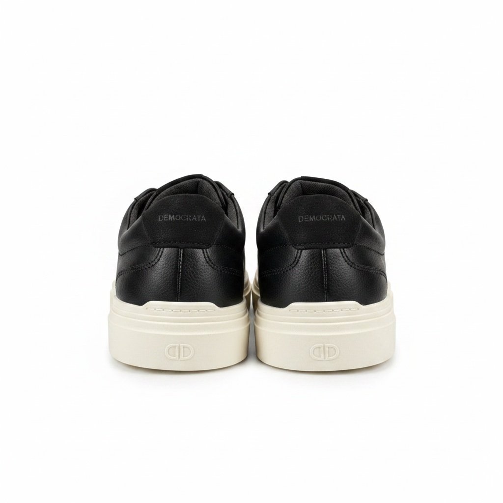 Democrata Tenis Masculino Couro Preto Urbano Sofisticado Preto 4