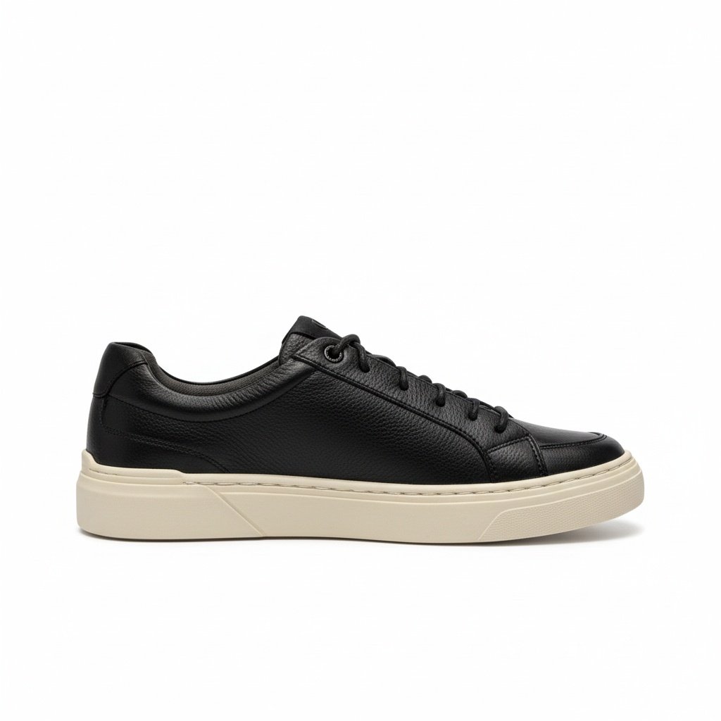 Democrata Tenis Masculino Couro Preto Urbano Sofisticado Preto 5
