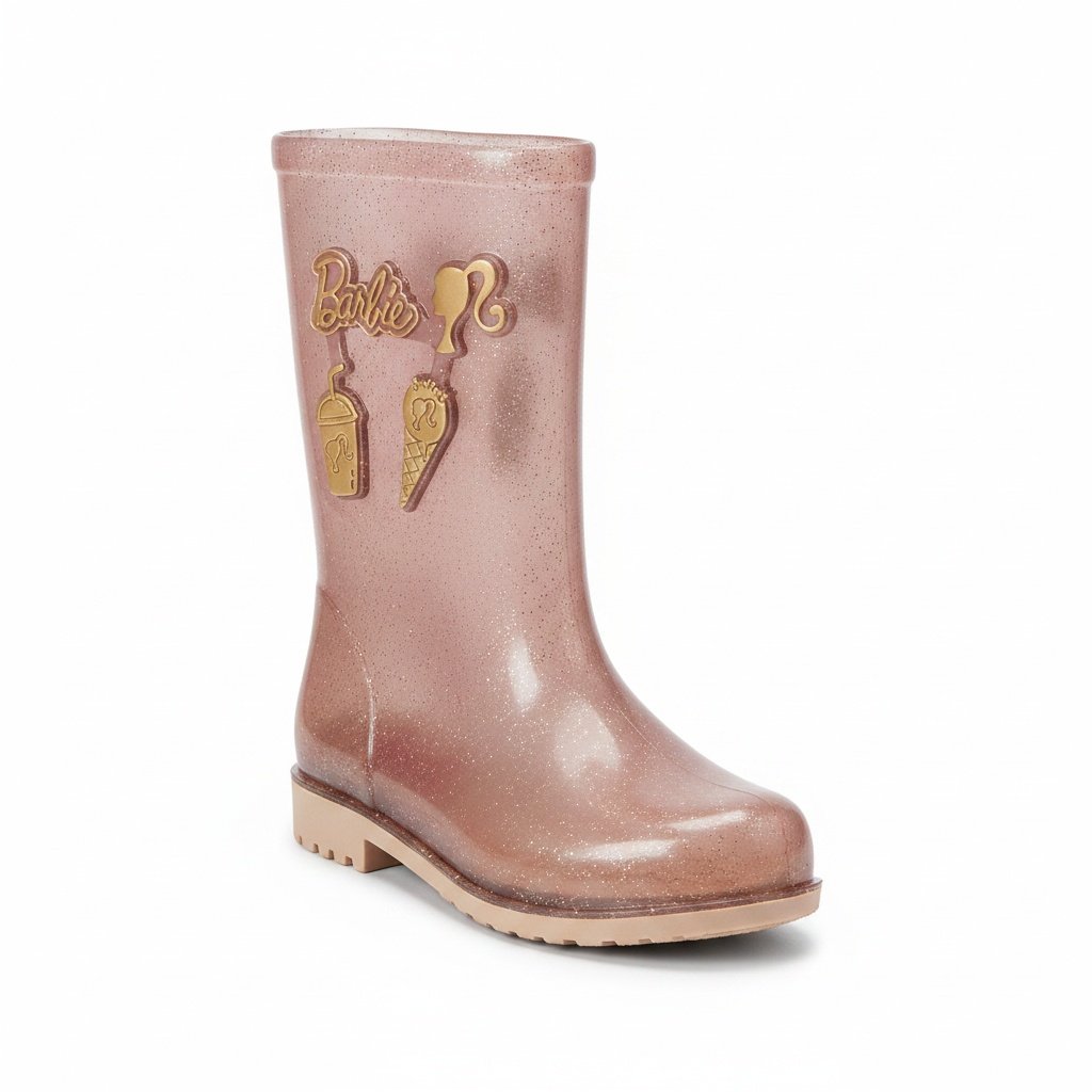 Bota Infantil Grendene Glitter Bege Dourado Brilho Magico