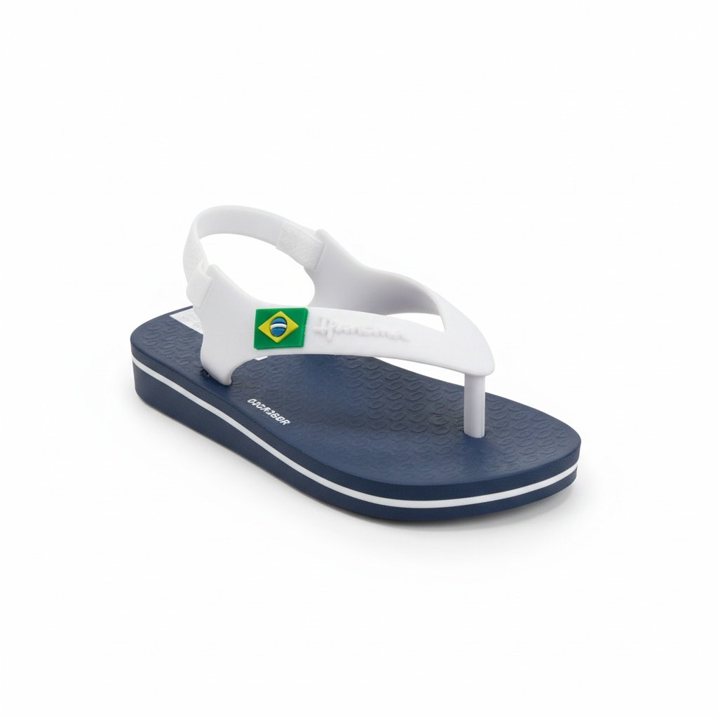 Chinelo Ipanema Play Azul Branco Versatil Infantil