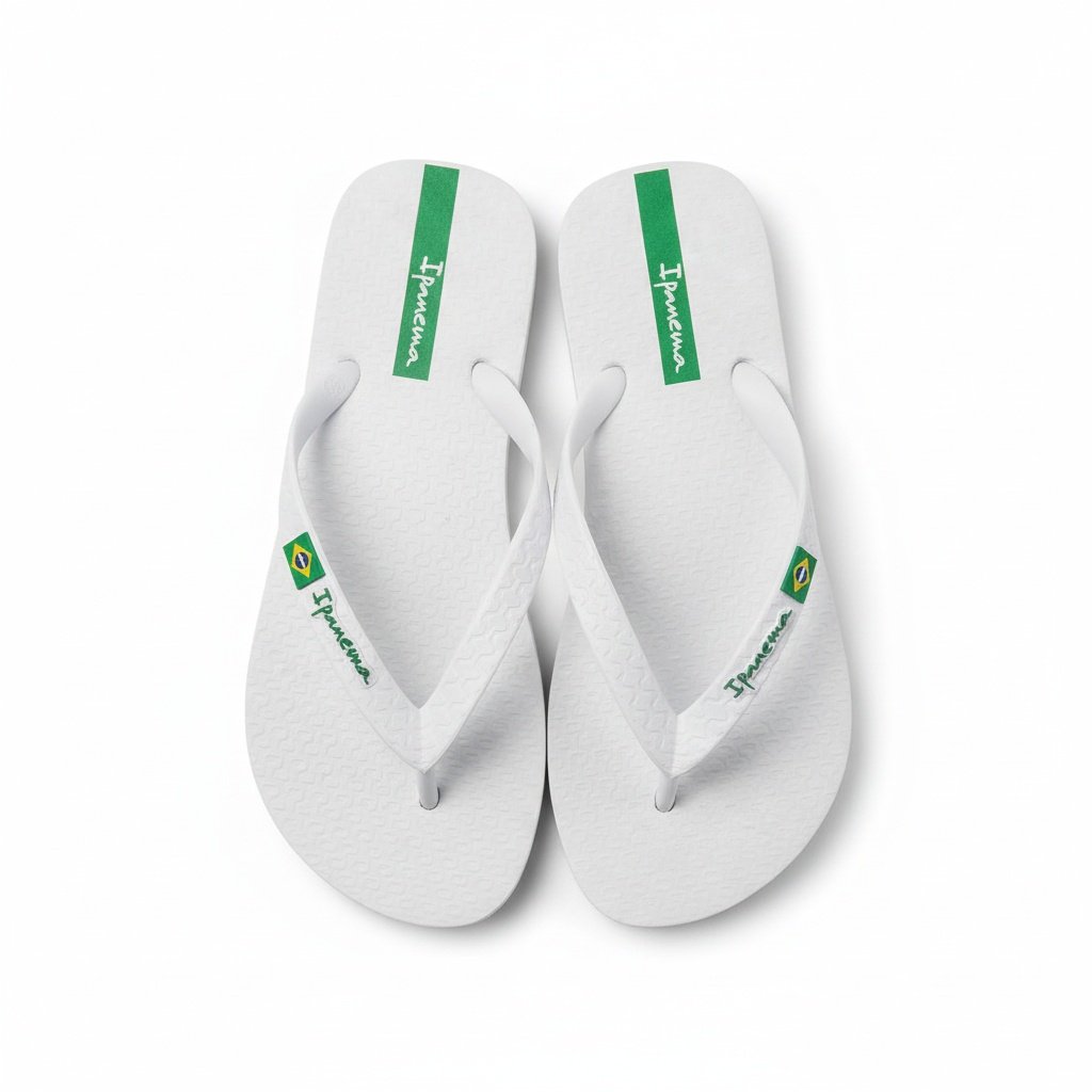 Chinelo Ipanema Branco Verde Masculino Antiderrapante Branco 5