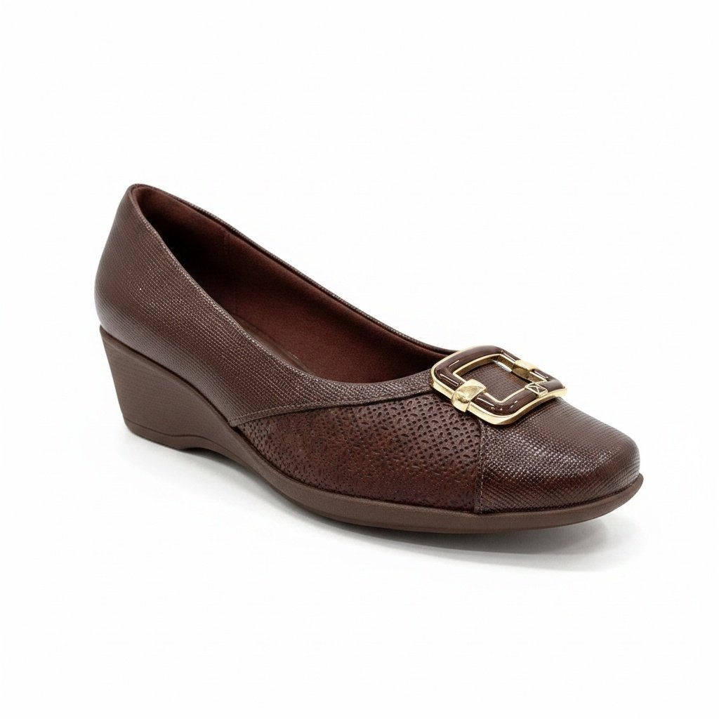 Piccadilly Bico Quadrado Cacau Feminino Design Sofisticado