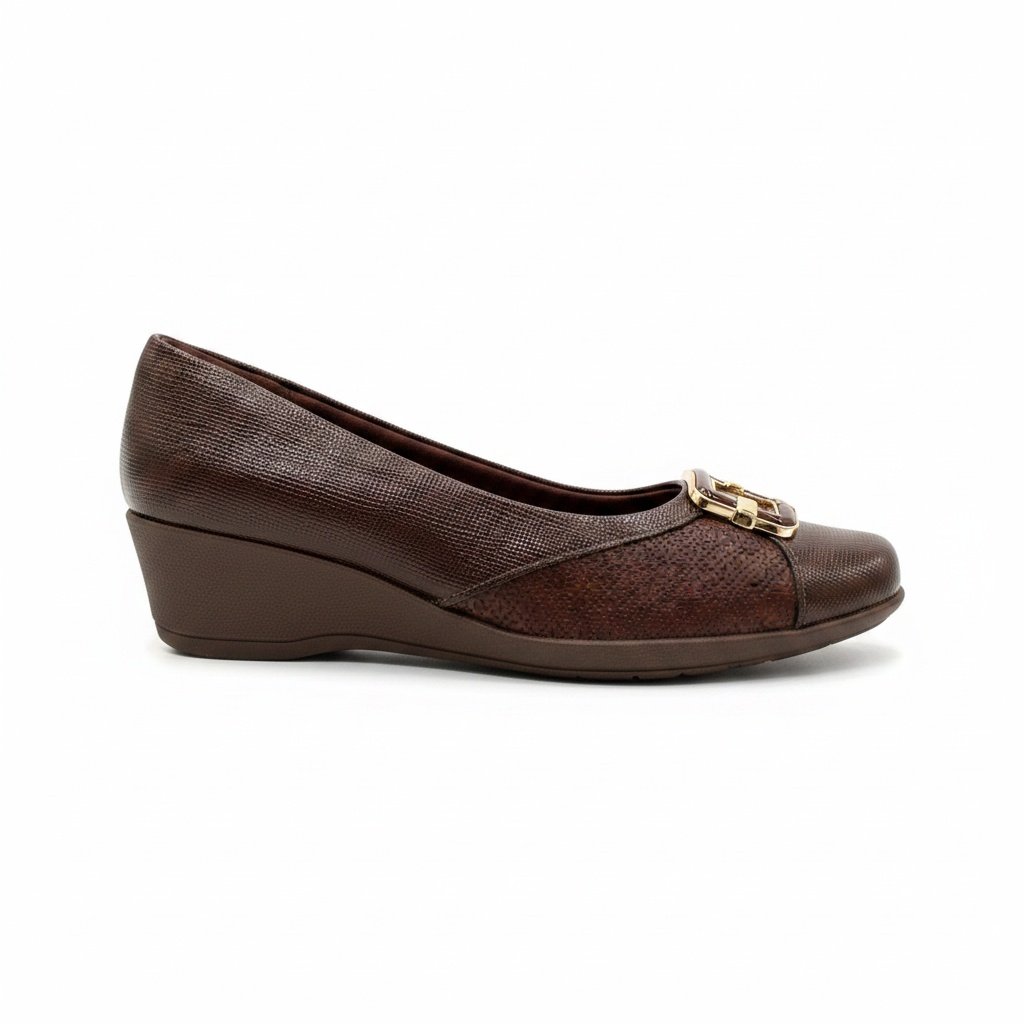 Piccadilly Bico Quadrado Cacau Feminino Design Sofisticado Marrom 2