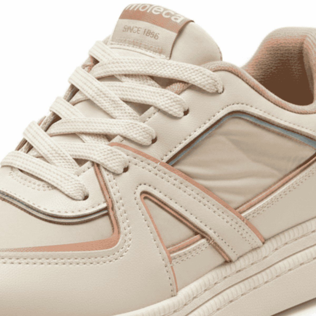 Tenis Moleca Urbano Branco Off Rosa Azul Estiloso Bege 2