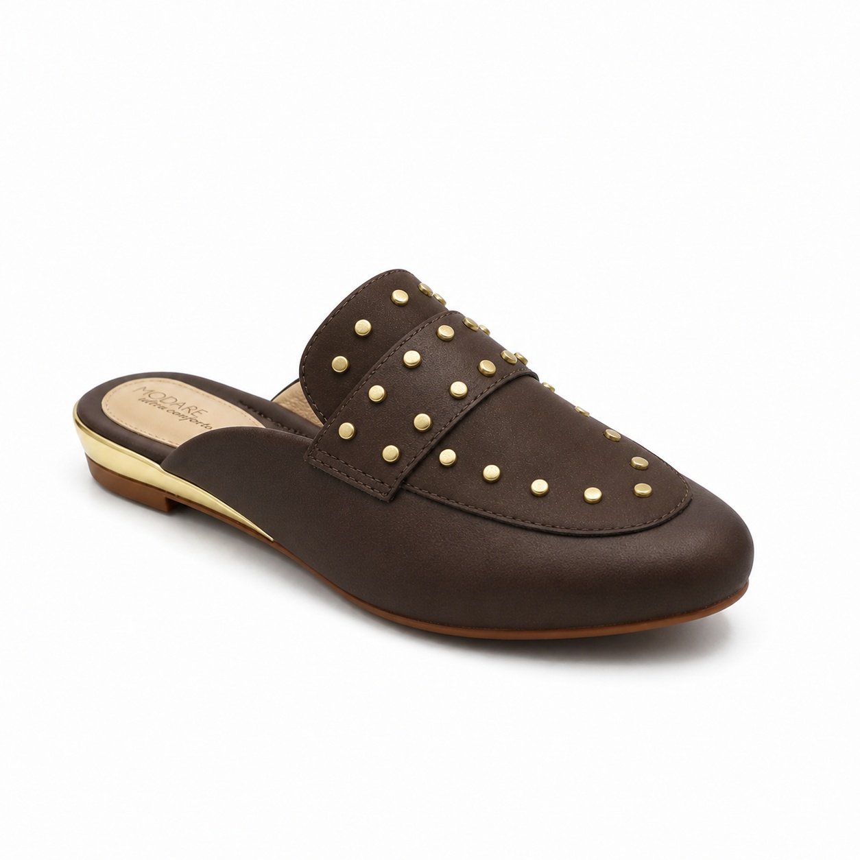 Modare Mule Chocolate Toque Aveludado Feminino Casual