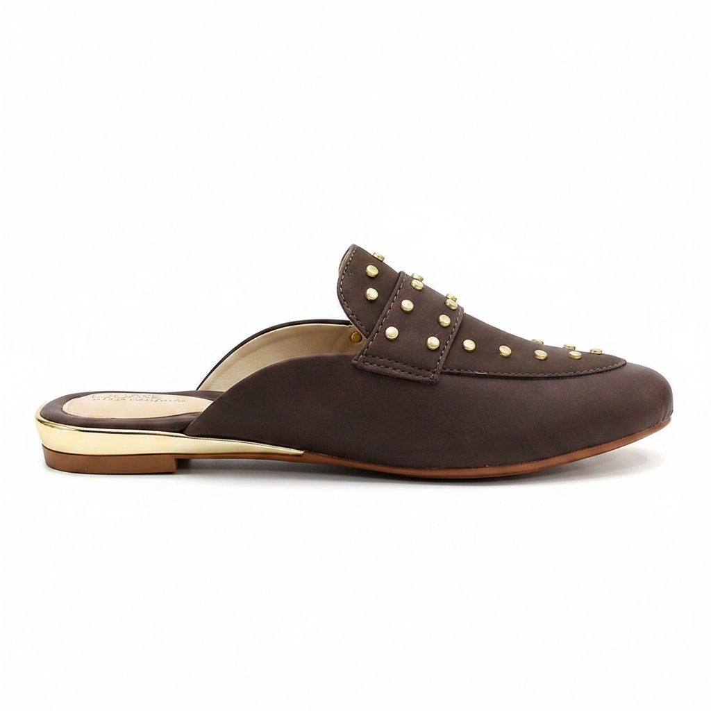 Modare Mule Chocolate Toque Aveludado Feminino Casual Marrom 2