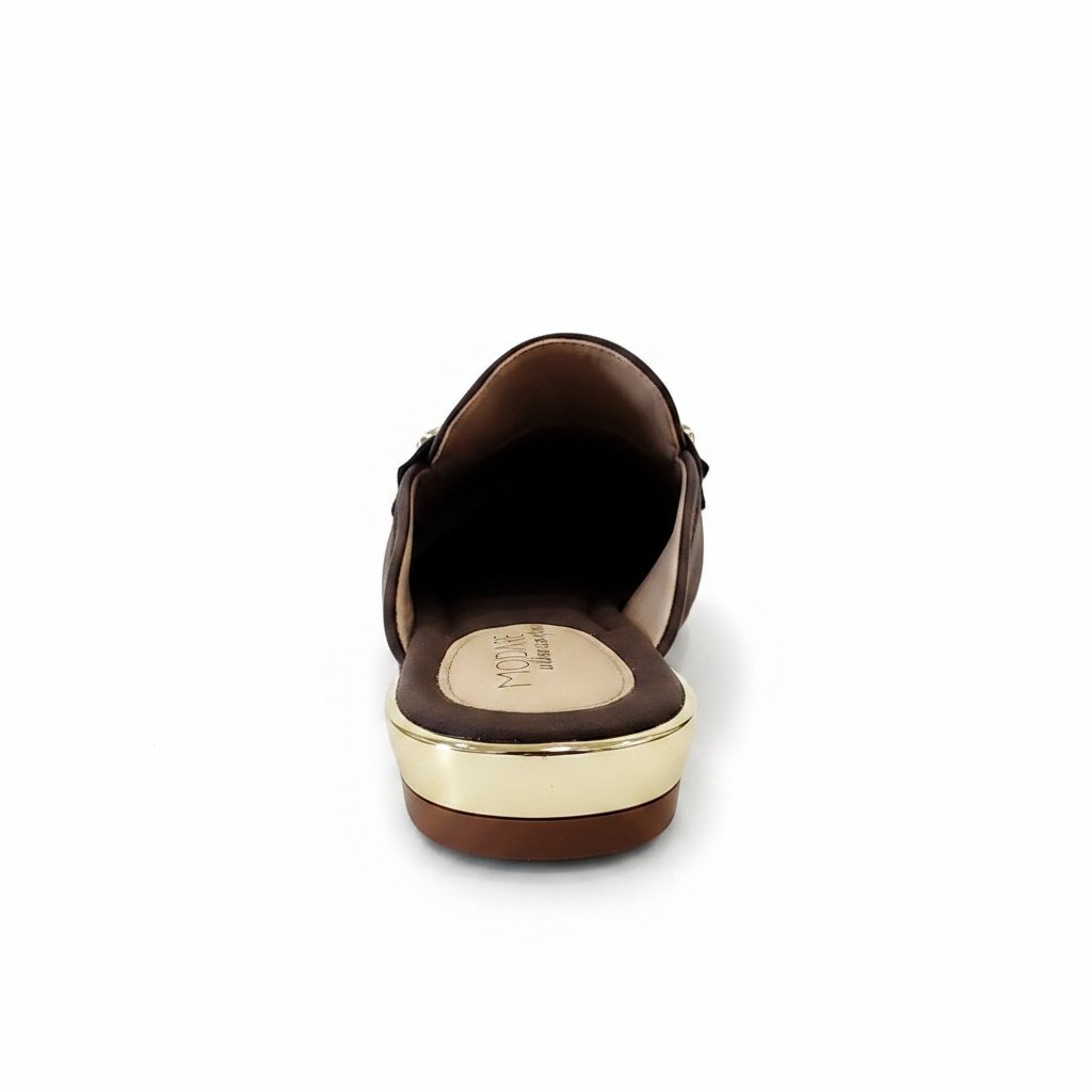 Modare Mule Chocolate Toque Aveludado Feminino Casual Marrom 4