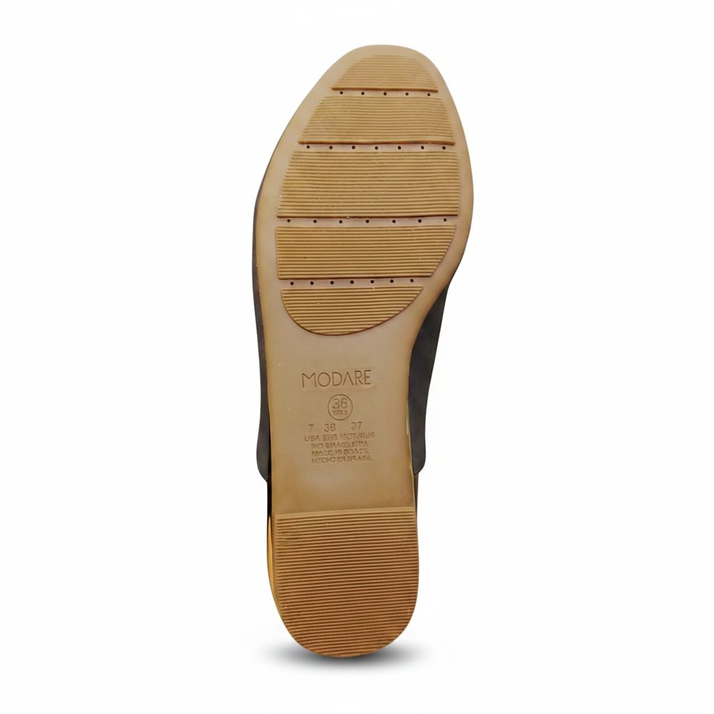 Modare Mule Chocolate Toque Aveludado Feminino Casual Marrom 6