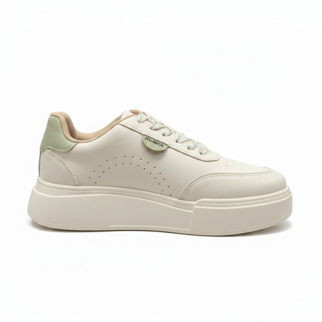 Tenis Moleca Urbano Branco Off Verde Luna Estilo Casual Branco 2