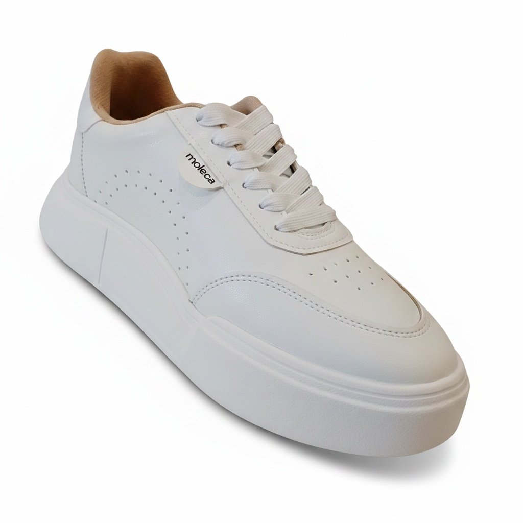 Tenis Moleca Branco Feminino Cadarco Estilo Casual