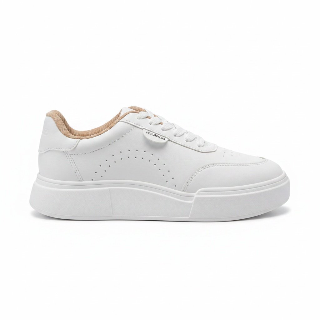 Tenis Moleca Branco Feminino Cadarco Estilo Casual Branco 3