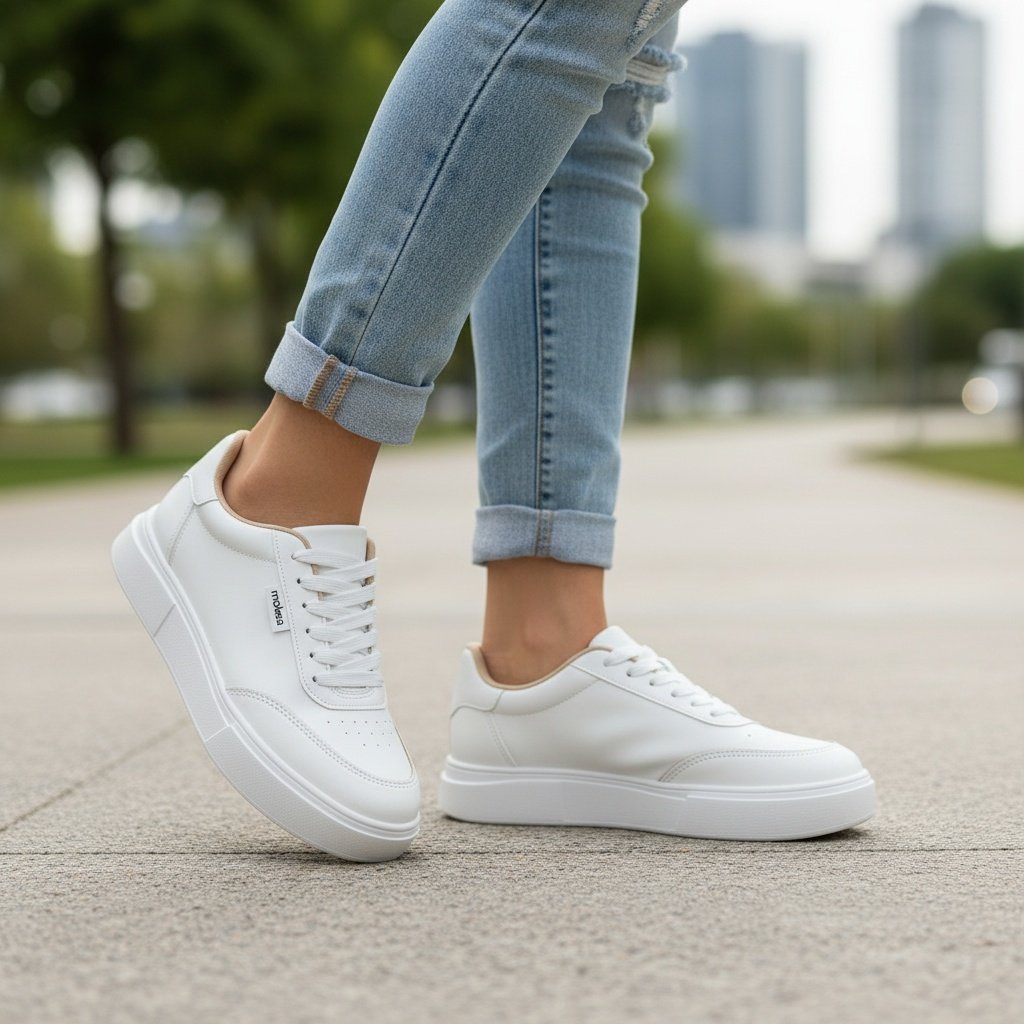 Tenis Moleca Branco Feminino Cadarco Estilo Casual Branco 5