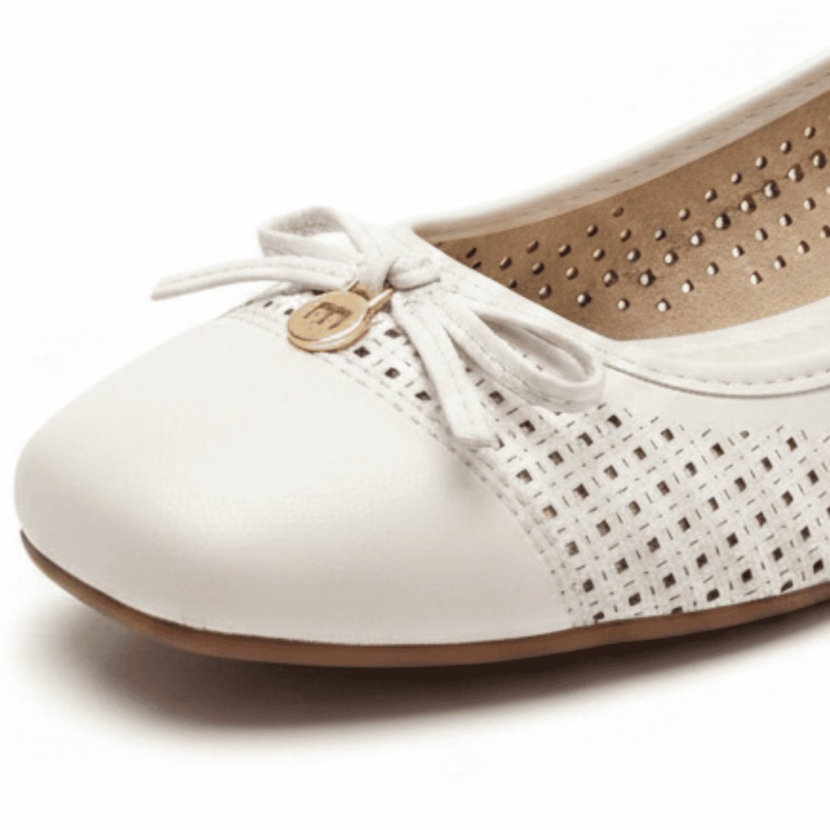 Moleca Sapatilha Bico Quadrado Laco Branco Off Charme Diario Branco 3