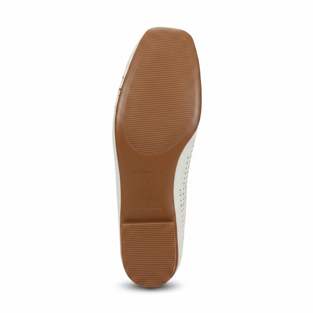 Moleca Sapatilha Bico Quadrado Laco Branco Off Charme Diario Branco 6