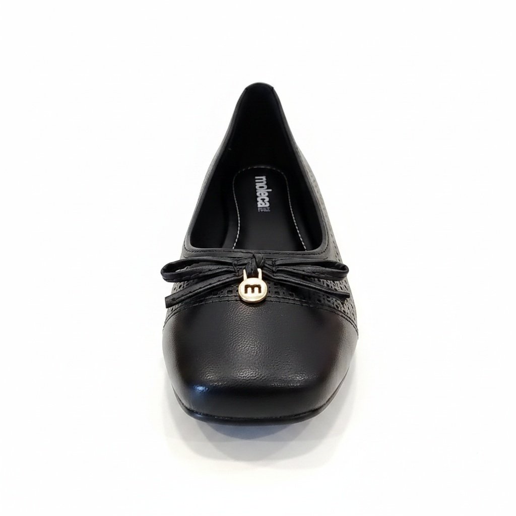 Sapatilha Moleca Preta Bico Redondo Elegancia Versatil Preto 5