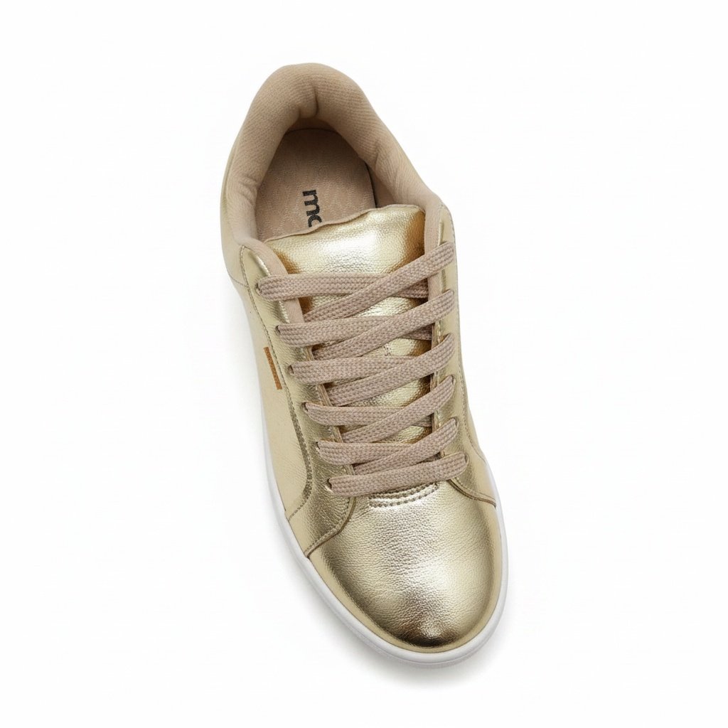 Tenis Moleca Dourado Feminino Brilho Urbano Dourado 4