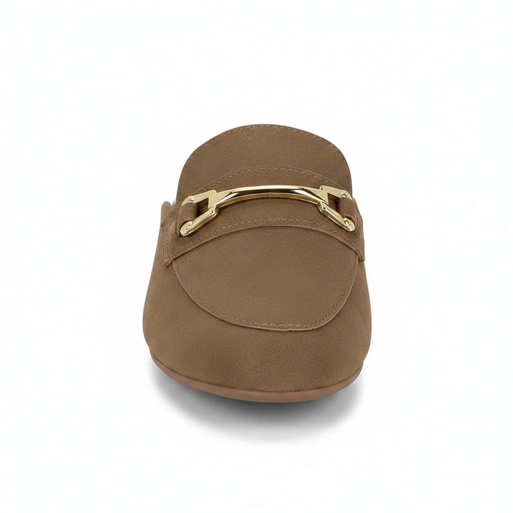 Modare Mule Castanho Elegancia Sofisticada Detalhe Metal Marrom 3