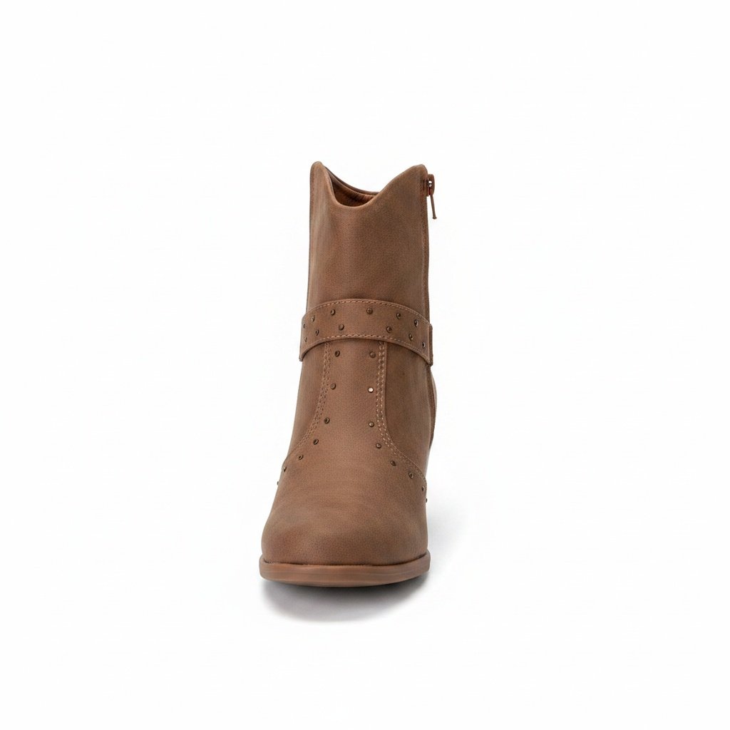 Bota Modare Moderna Castanho Salto Bloco Ziper Lateral Marrom 2
