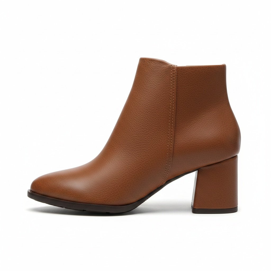 Bota Cano Curto Modare Caramelo Feminino Estilo Moderno Marrom 5