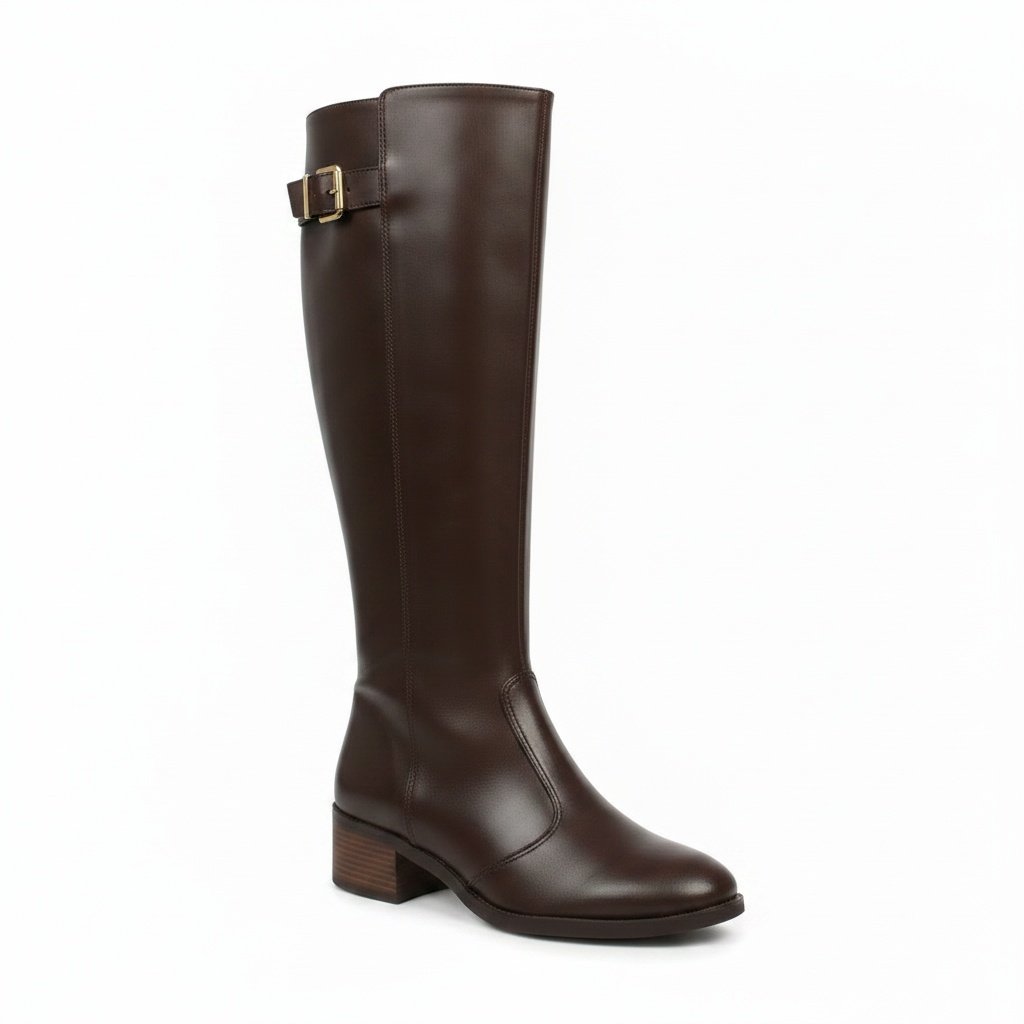 Bota Cano Alto Beira Rio Cafe Salto Bloco Elegancia Versatil