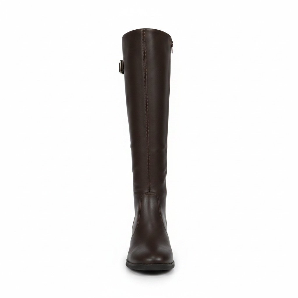 Bota Cano Alto Beira Rio Cafe Salto Bloco Elegancia Versatil Marrom 2