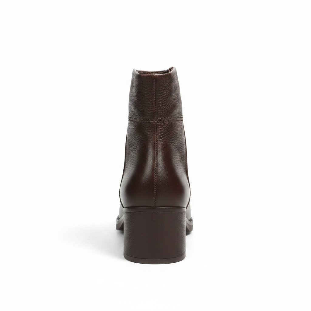 Bota Cano Curto Campesi Pinhao Couro Legitimo Salto Bloco Marrom 4