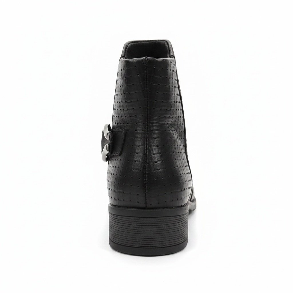Bota Campesi Couro Salto Bloco Preto Conforto Urbano Preto 5
