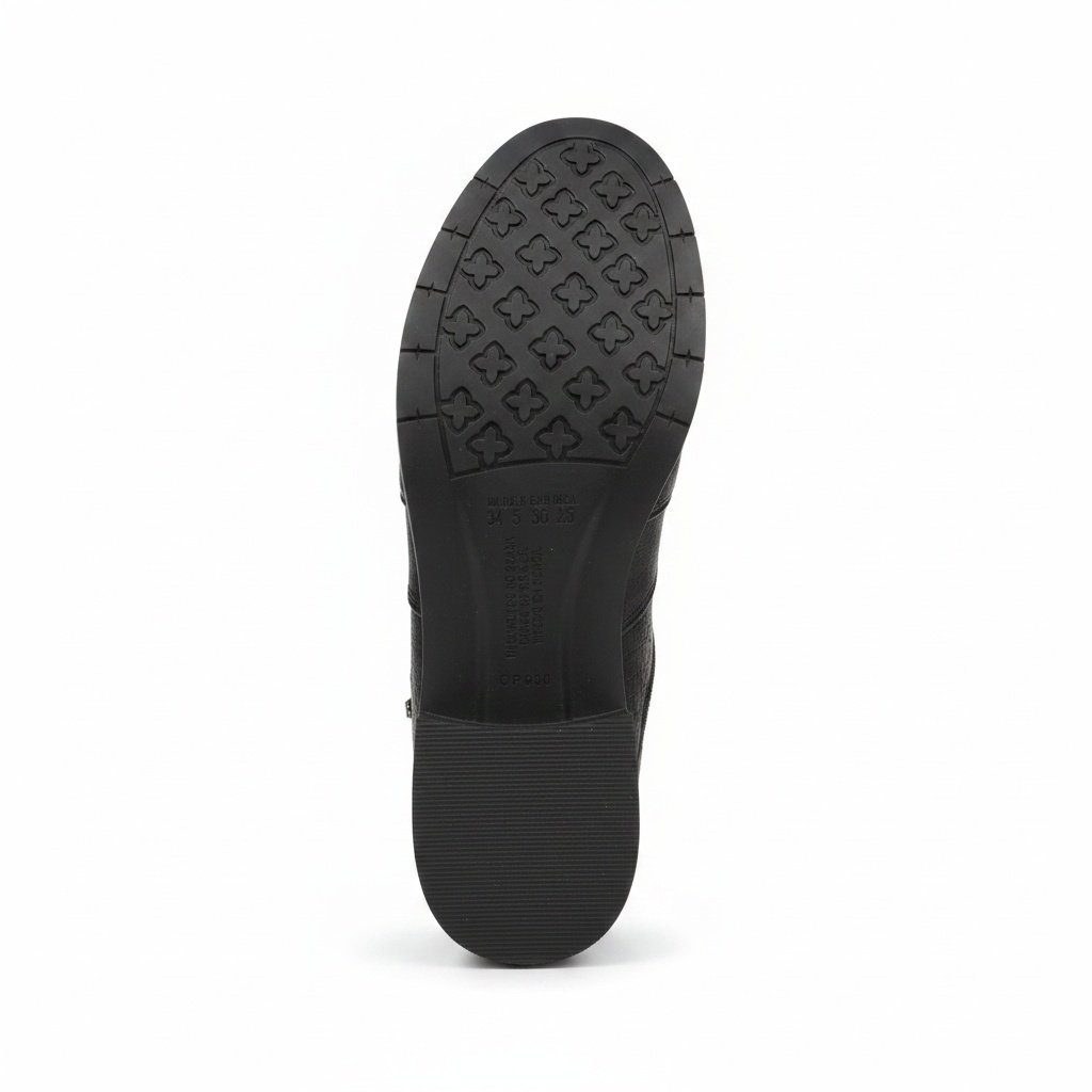 Bota Campesi Couro Salto Bloco Preto Conforto Urbano Preto 6