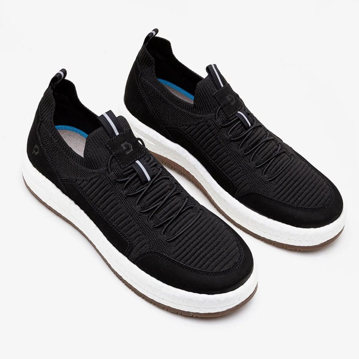 Tenis Democrata Drake Pulse Knit Denim Preto Conforto Preto 2