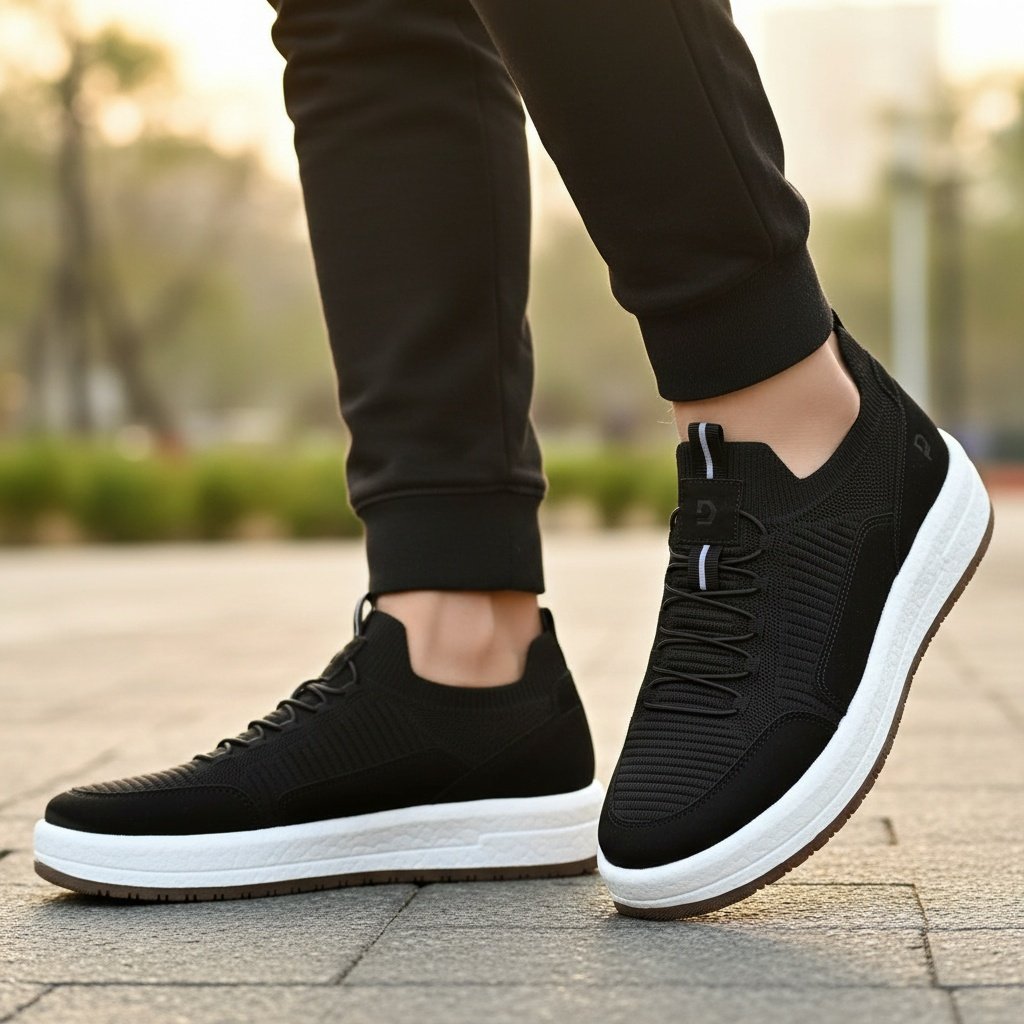 Tenis Democrata Drake Pulse Knit Denim Preto Conforto Preto 4