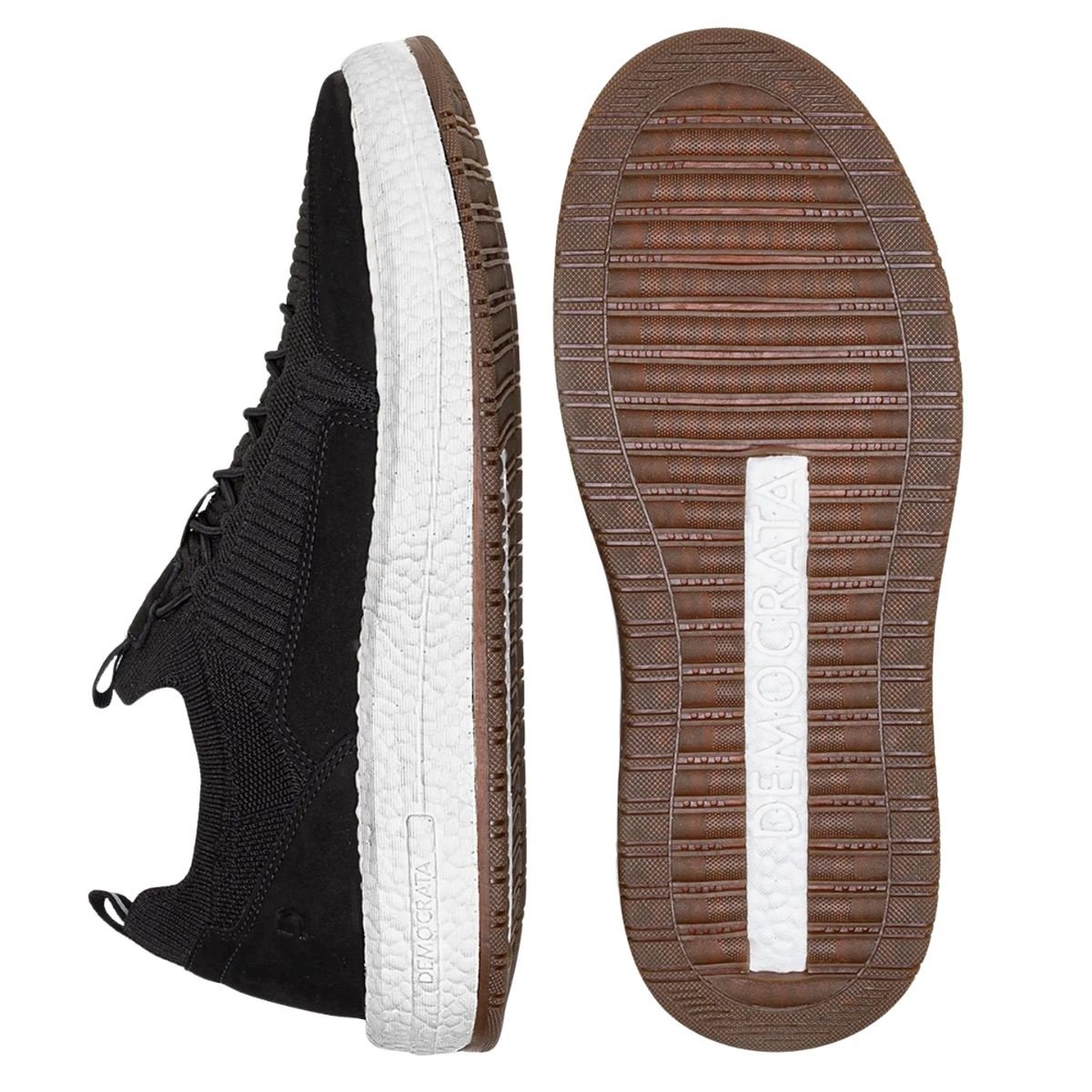 Tenis Democrata Drake Pulse Knit Denim Preto Conforto Preto 6