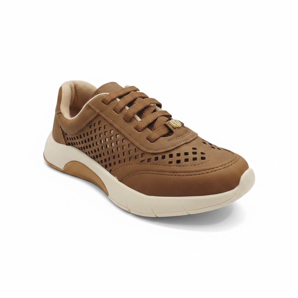 Tenis Modare Castanho Camurca Perfurada Conforto Urbano