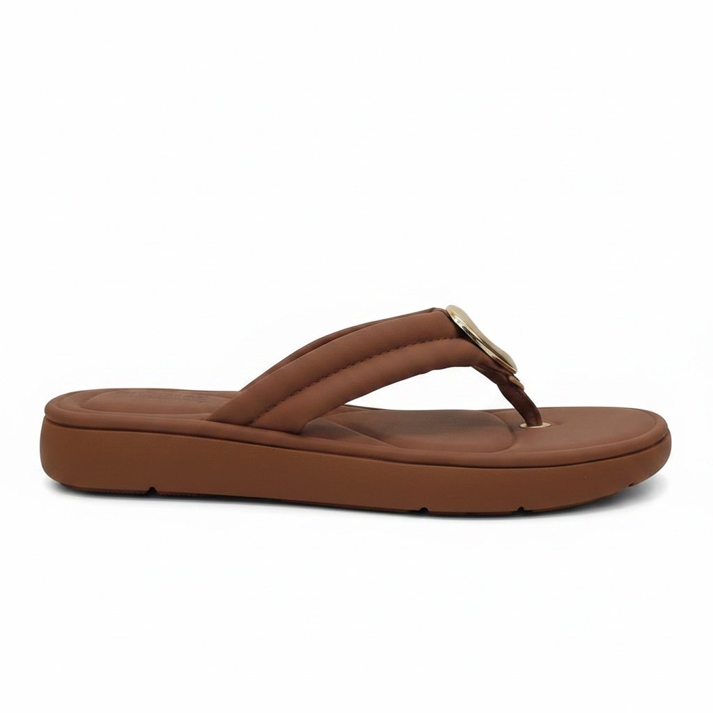 Modare Chinelo Avela Elegancia Casual Palmilha Ultra Macia Marrom 5