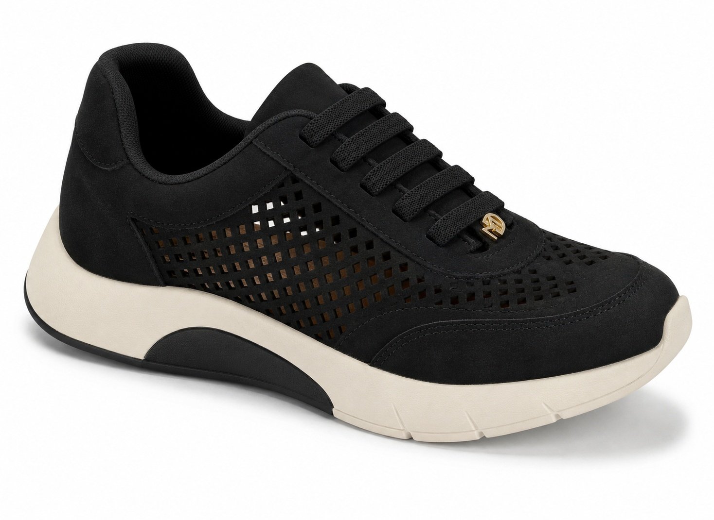 Tenis Modare Preto Ultraconforto Perfurado Feminino Casual