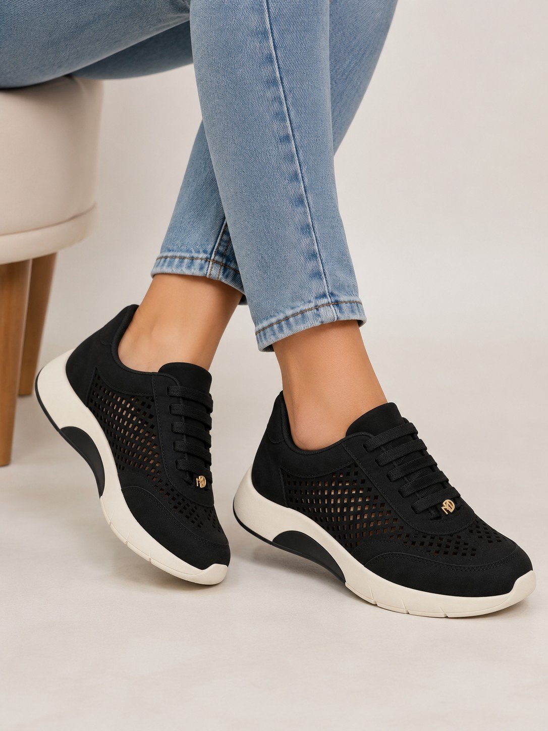Tenis Modare Preto Ultraconforto Perfurado Feminino Casual Preto 2