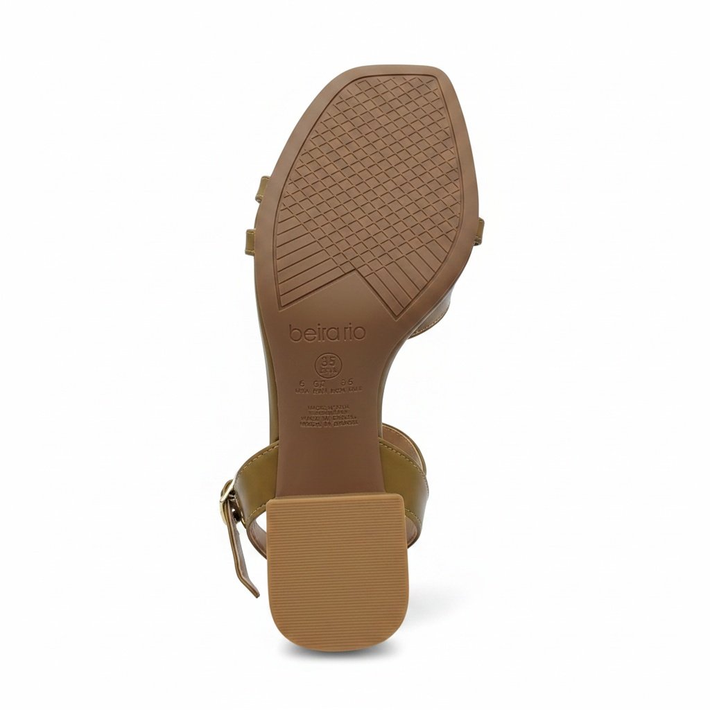 Beira Rio Sandalia Salto Bloco Olive Detalhe Pedras Verde 6