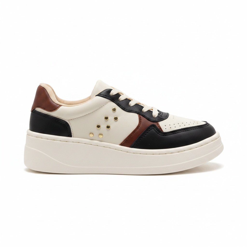 Modare Tenis Feminino Tachas Branco Off Avela Urbano Branco/Preto 2