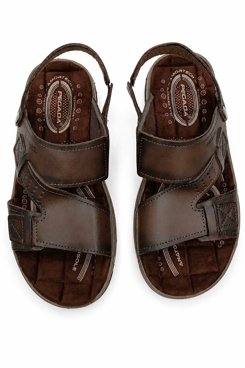 Sandalia Pegada Masculina Couro Cravo Conforto Anatomico Marrom 5