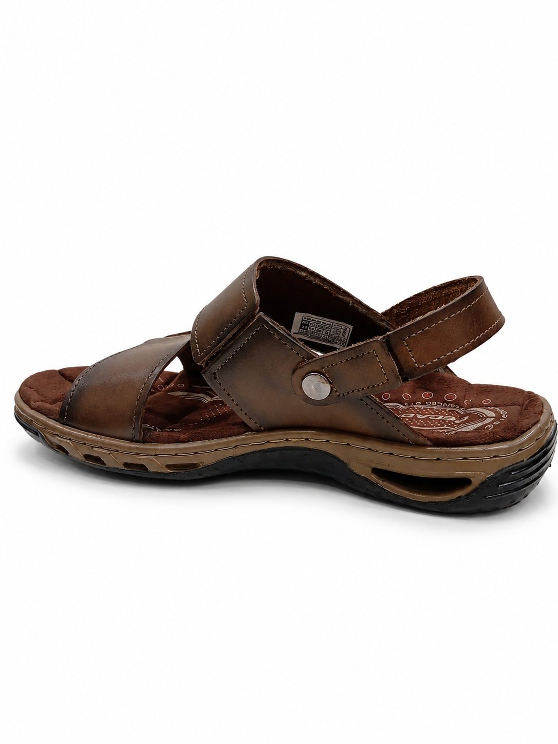 Sandalia Pegada Masculina Couro Cravo Conforto Anatomico Marrom 6