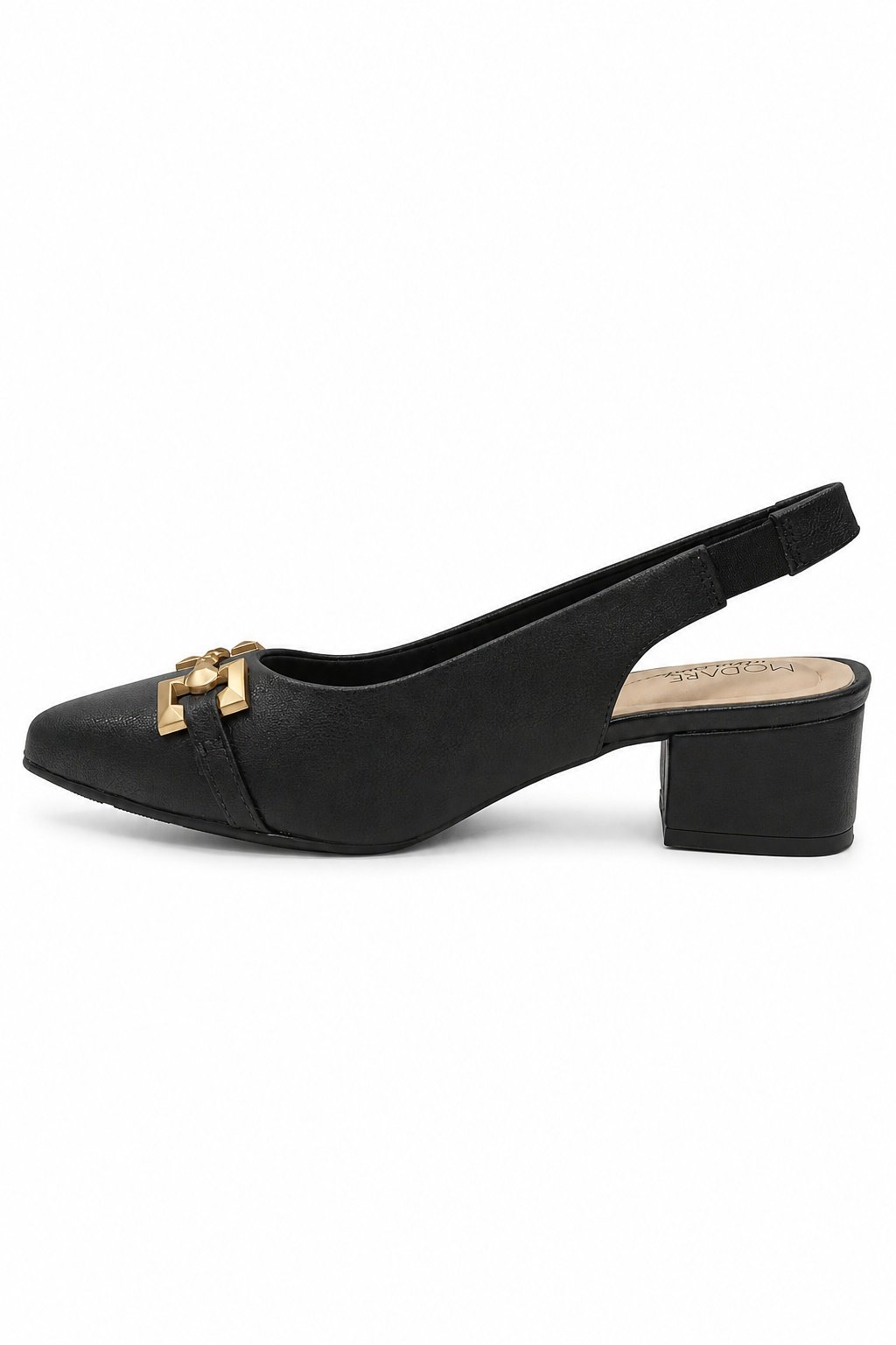 Modare Salto Bloco Preto Bico Fino Conforto Absoluto Preto 3