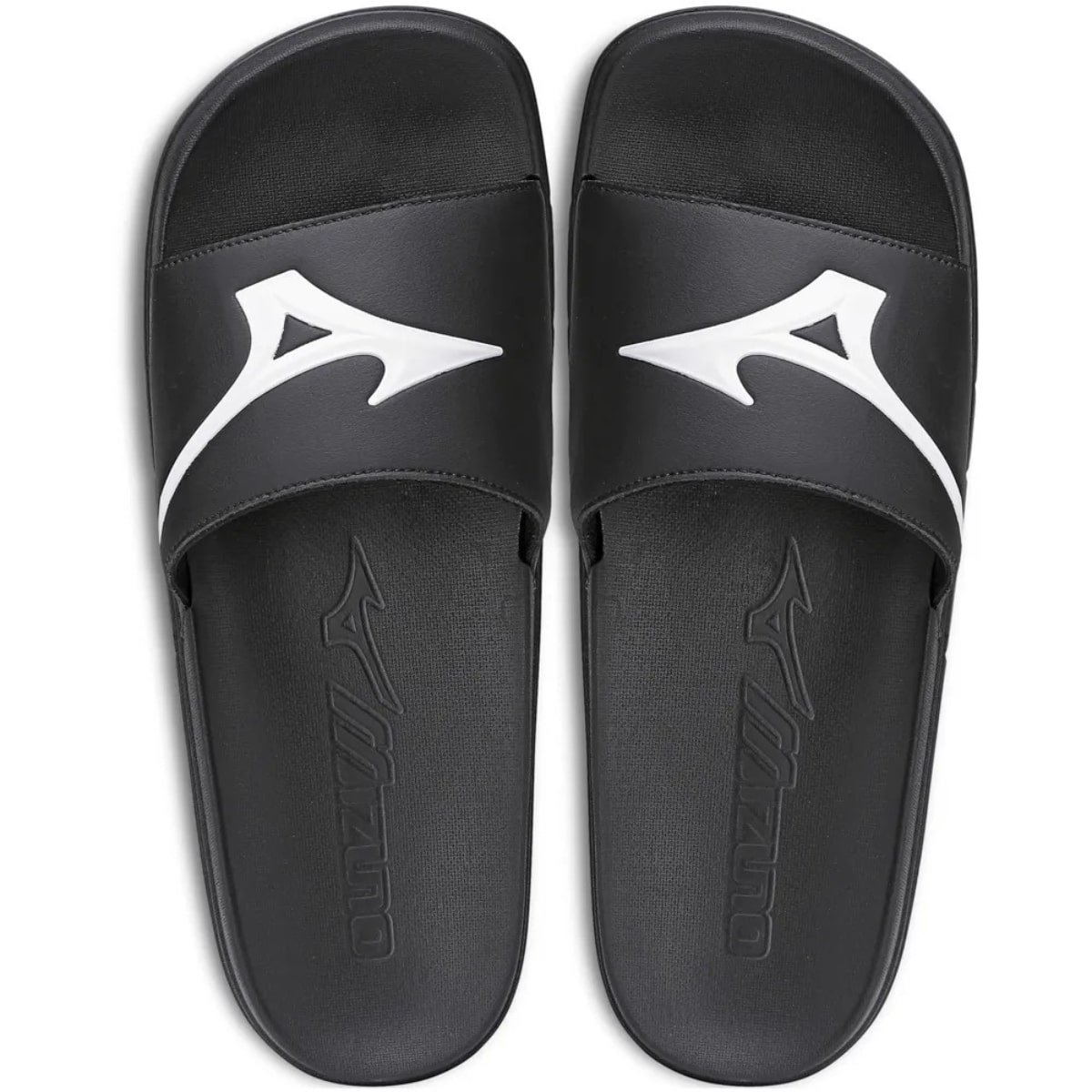 Chinelo Mizuno Slide Basic Masculino Preto Branco Uso Diario Preto 2
