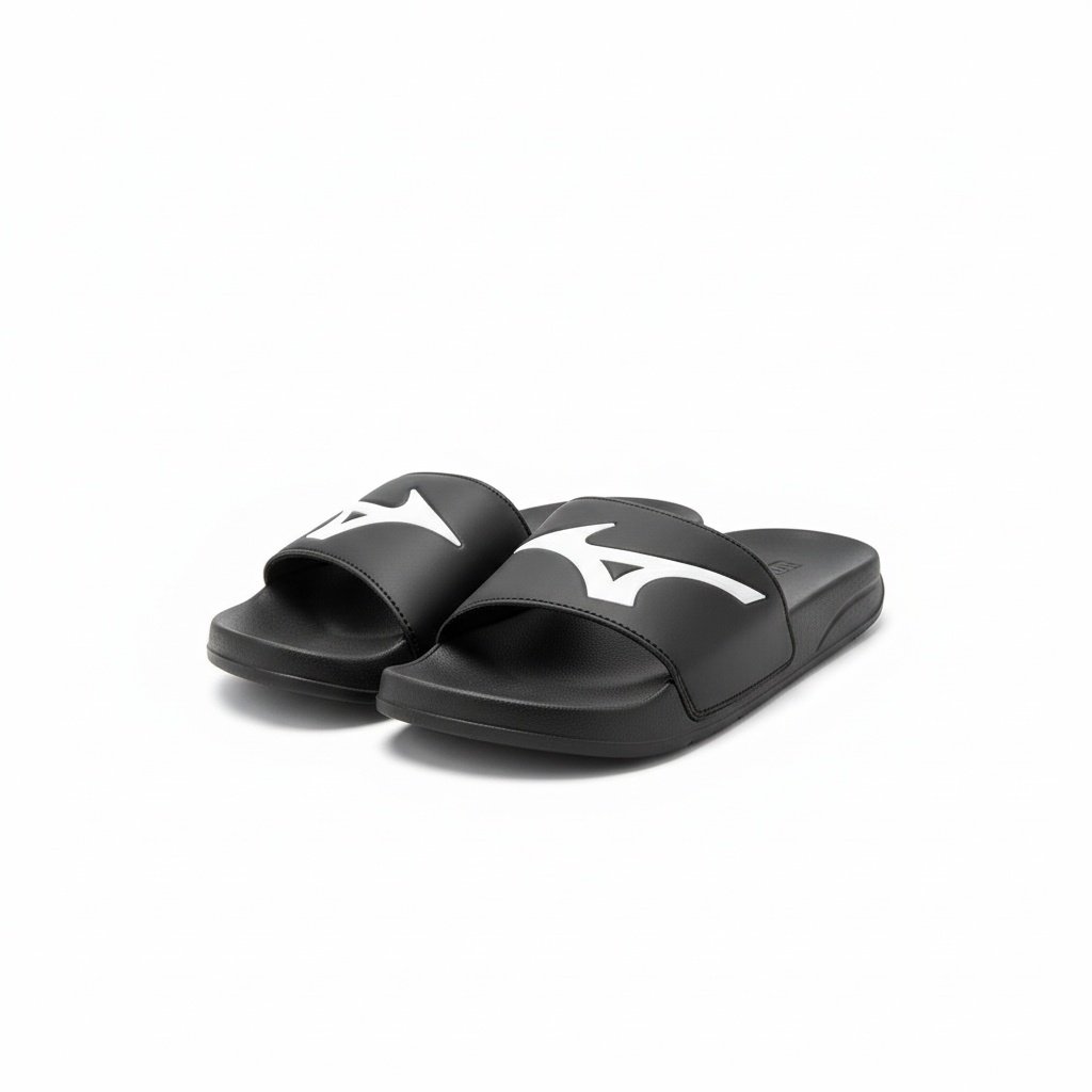 Chinelo Mizuno Slide Basic Masculino Preto Branco Uso Diario Preto 5