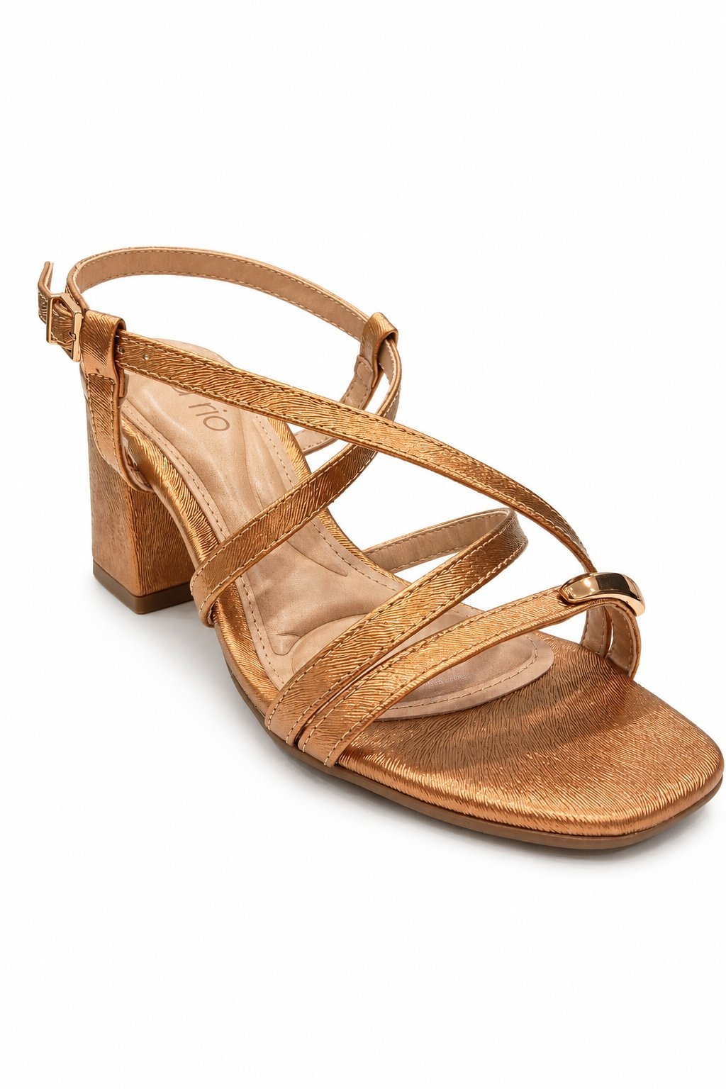 Beira Rio Sandalia Salto Bloco Bronze Elegancia Versatil