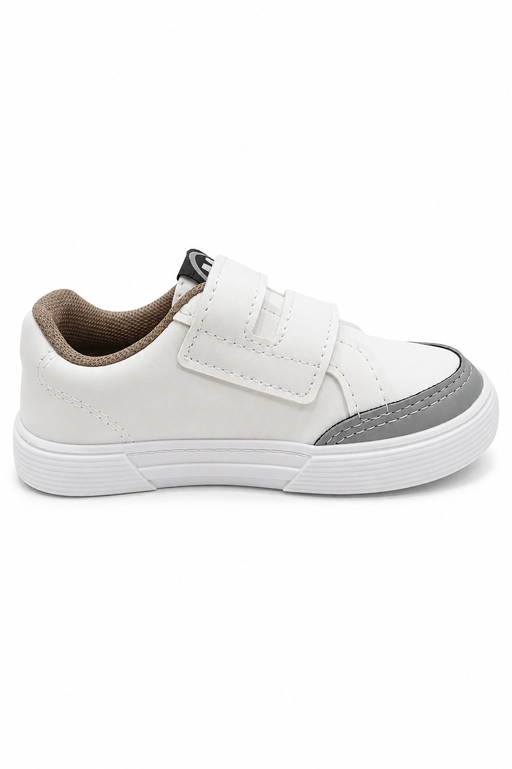 Molekinho Tenis Infantil Branco Cinza Ajuste Velcro  Branco/Cinza 5