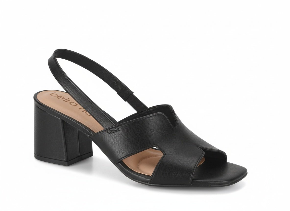 Beira Rio Sandalia Napa Turim Preta Estilo Versatil Feminino