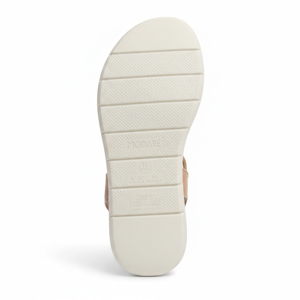 Sandalia Modare Plataforma Nude Ajuste Elastico Macia Bege 6