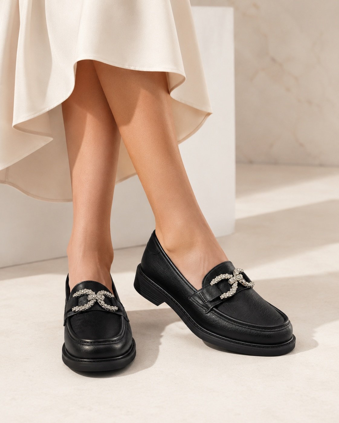 Mocassim Vizzano Preto Strass Charme Casual Refinado Preto 3