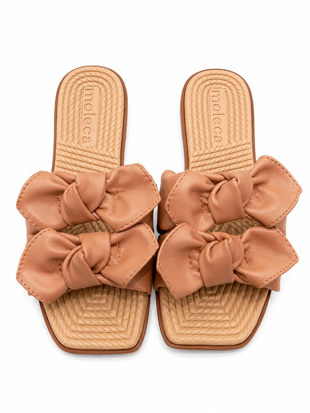 Moleca Rasteira Laco Nude Feminino Leveza Casual Bege 4
